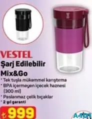 VESTEL ŞARJ EDİLEBİLİR MİX&GO BLENDER VESTEL ŞARJ EDİLEBİLİR MİX&GO BLENDER